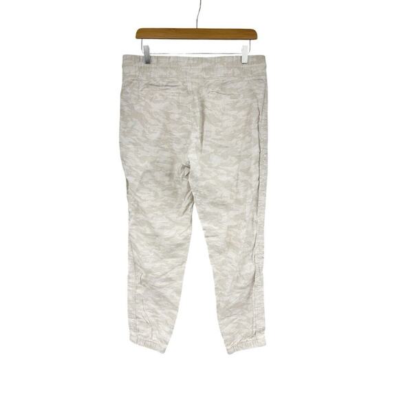 Athleta Cabo Tide Linen Jogger Neutral Camo Pull On Comfort Beach Womens 8 - Picture 2 of 8